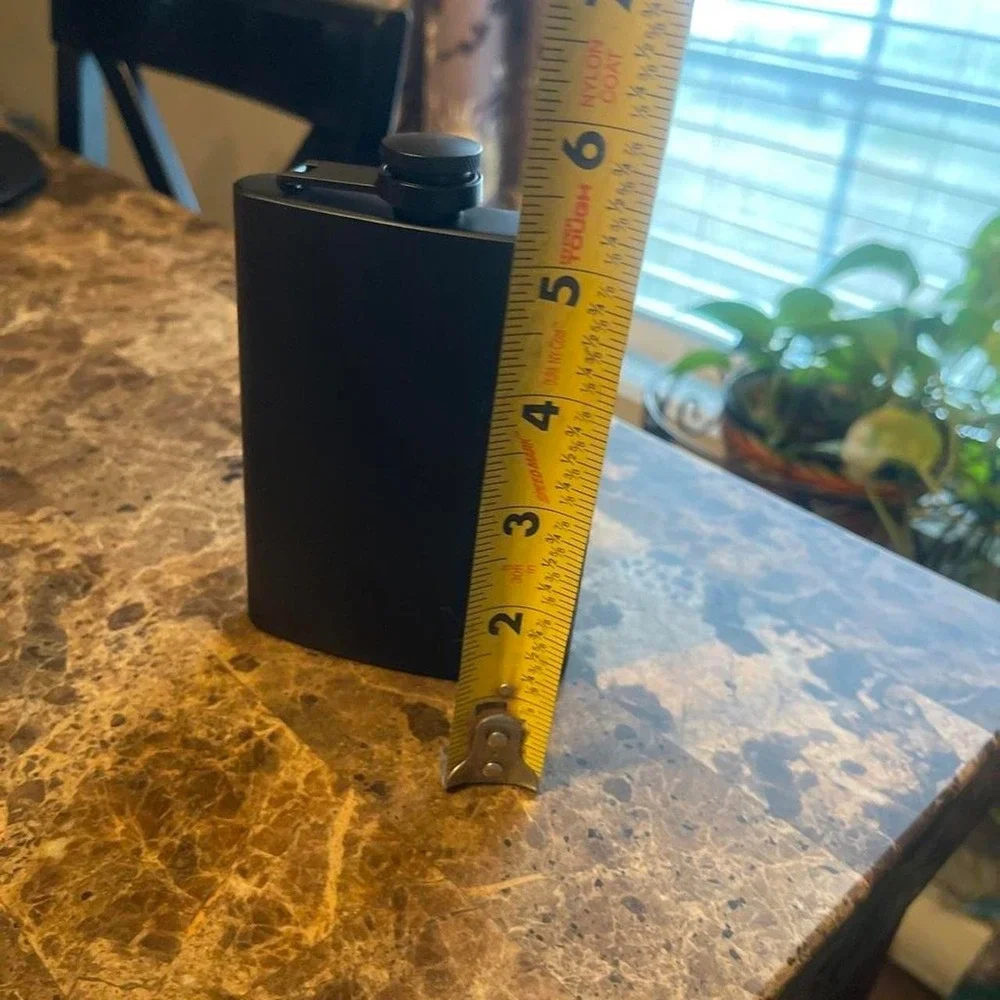 Stainless Steel Hip Black Flask  8 oz